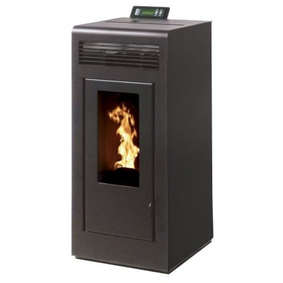 INTERSTOVES Po&ecirc;le &agrave; granules marina 13 etanche sortie concentrique sur le dessus - noir 