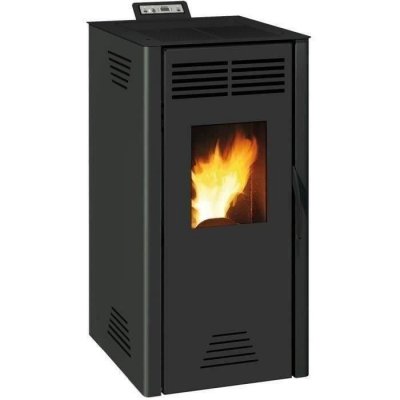 INVICTA Poele a granul&eacute;s modulable  Adrano - 7,3 kW - Rendement 88,7% - Noir