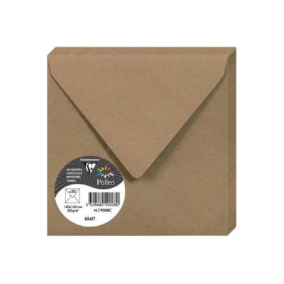 POLLEN BY CLAIREFONTAINE Pollen Paquet De 20 Enveloppes Pollen 14 X 14 Cm 135 G Kraft Brun