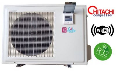 C&L PISCINE Pompe &agrave; chaleur piscine nrj-12 12,3kw r32 wifi / 95m3