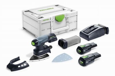 FESTOOL Ponceuse Delta hybride DTSC 400 3,0 I-Plus - 2 batteries 3.0 Ah 18V - Systainer SYS3 M 187 - 577508