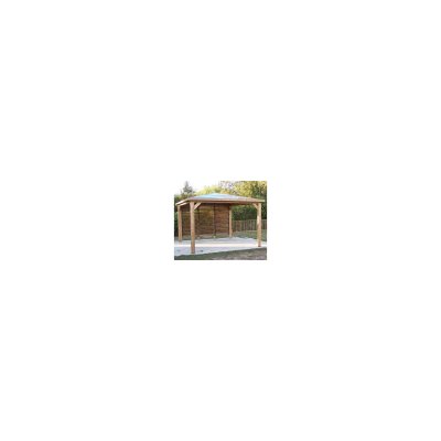 HABRITA Pool house blueterm avec une paroi ventelles - 