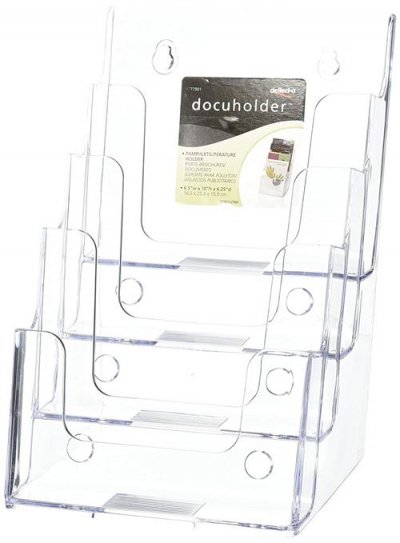 DEFLECTO Porte-brochures &agrave; 4 compartiments A5 vertical - 