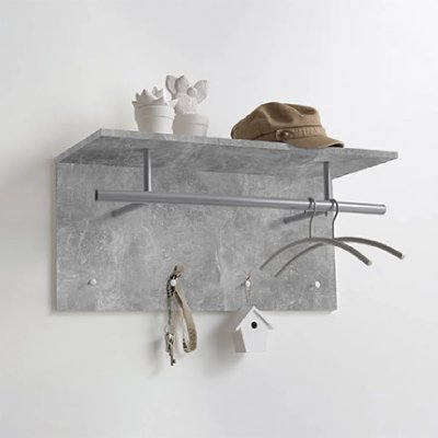 Porte-manteau mural 72x29,3x34,5 cm Gris b&eacute;ton FMD Gris