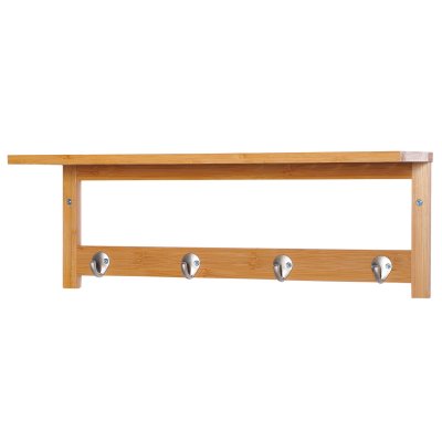 Porte-manteau mural bambou naturel