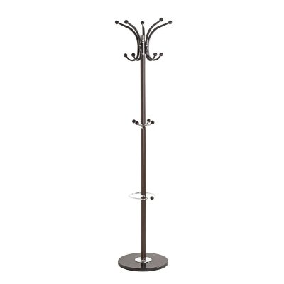 Porte manteaux 14 boules 171 cm marron et chrom&eacute;