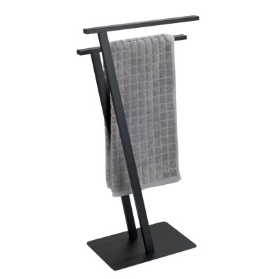 WENKO Porte-serviette design m&eacute;tal Lirio - L. 20 x H. 76 cm - Noir