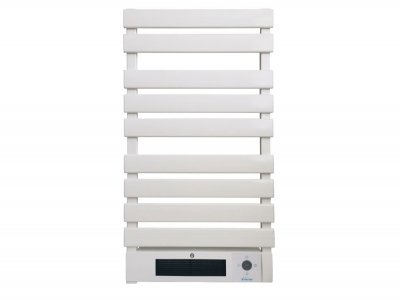 PURLINE Porte-serviettes &eacute;lectrique 1500W en aluminium blanc avec display LED