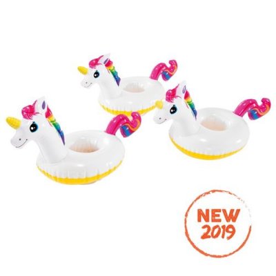 INTEX Porte verre gonflable licorne en vinyle blanc