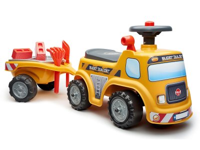  Porteur enfant Chantier Super Builder avec remorque 1 &agrave; 3 ans - Falk