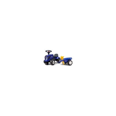 FALK Porteur tracteur New Holland avec remorque - pelle et rateau - Bleu