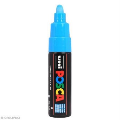 UNIBALL POSCA Lot de 3 Marqueurs pointe large conique PC7M BC Bleu clair