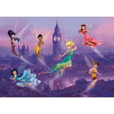 AG ART Poster intiss&eacute; xxl - f&eacute;e clochette disney et ses amies &agrave; londres - 255 cm x 180 cm