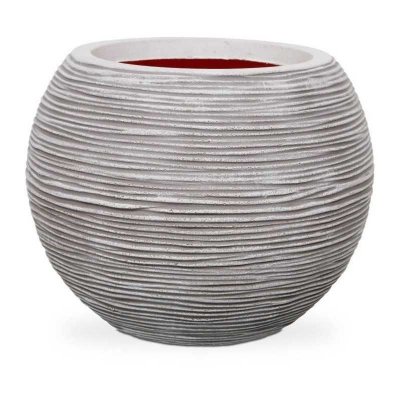 CAPI Pot &agrave; fleurs Nature Rib Boule 40 x 32 cm Ivoire KOFI270  - Ivory