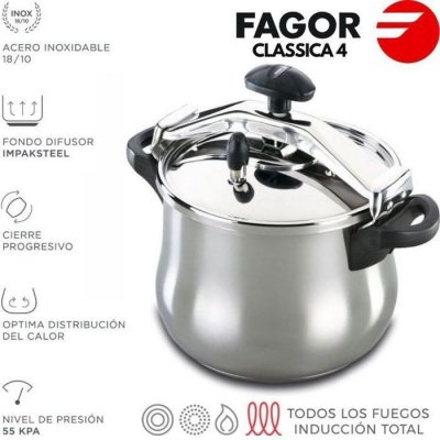 FAGOR Pot &agrave; pompe classique 4l inox 18/10  E3-78500