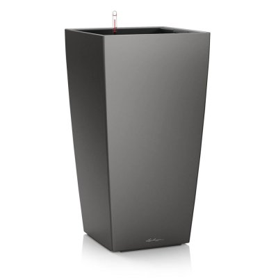 LECHUZA Pot carr&eacute;  Premium anthracite m&eacute;tallis&eacute; 30 x 30 x h.56 cm