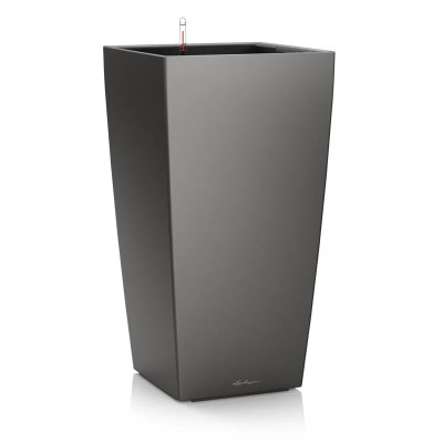 LECHUZA Pot carr&eacute;  Premium anthracite m&eacute;tallis&eacute; 50 x 50 x h.95 cm
