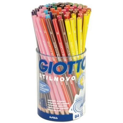 OMYACOLOR Pot de 84 crayons de couleurs Giotto Stilnovo - coloris assortis