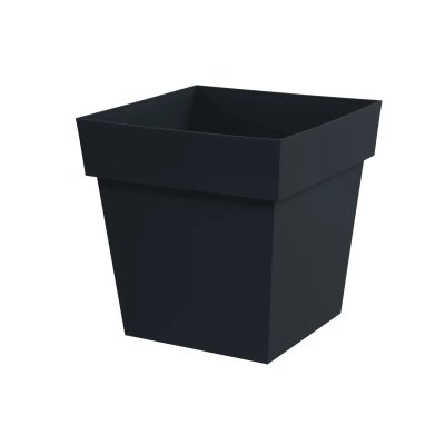 EDA Pot de fleur carr&eacute; Toscane 39 x H.39 cm - Anthracite
