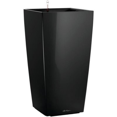 LECHUZA Pot de fleur  Cubico Premium 40 - kit complet, noir brillant