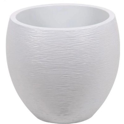 EDA Pot ovale polypropyl&egrave;ne  Egg graphit blanc c&eacute;rus&eacute; 50 x 50 x h.45 cm