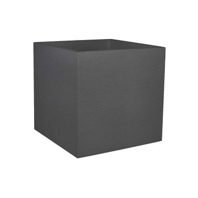 EDA Pot polypropyl&egrave;ne  Graphit, L.49.5 x l.49.5 x H.49.5 cm, anthracite 