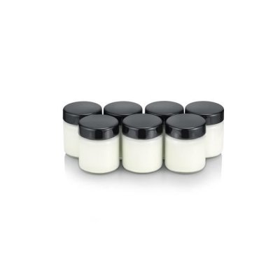 SEVERIN Pots de yaourt en verre x7 Jg 3514 couvercle Noir 150 ml 