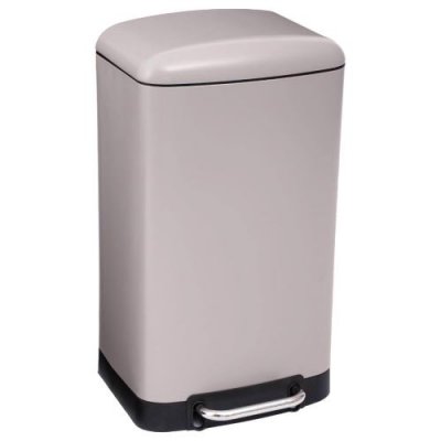 5 FIVE SIMPLY SMART Poubelle 30l en m&eacute;tal finition mate - fermeture silencieuse - taupe 