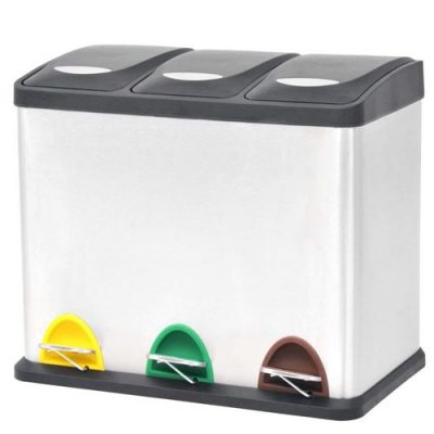 VIDAXL Poubelle &agrave; ordures Acier inoxydable 24 L  - N/A