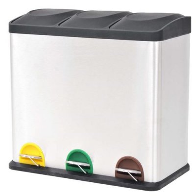 VIDAXL Poubelle &agrave; ordures Acier inoxydable 54 l  n/a