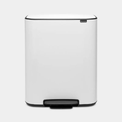 BRABANTIA Poubelle &agrave; p&eacute;dale Bo acier blanc 2x30L 