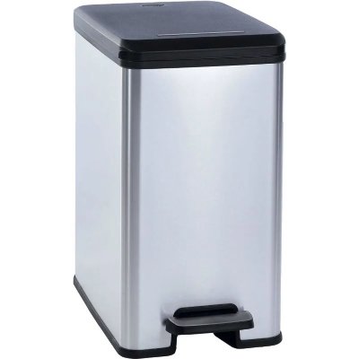 CURVER Poubelle &agrave; p&eacute;dale mince Deco 25 l Argent&eacute;  n/a