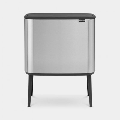 BRABANTIA Poubelle Bo Touch bin Tri 3 x 11 Litres Inox mat,  Gris