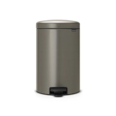 BRABANTIA Poubelle de cuisine 20 l &agrave; p&eacute;dale  &eacute;poxy platinium 