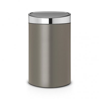 BRABANTIA Poubelle de cuisine 40 l manuel  &eacute;poxy platinium 