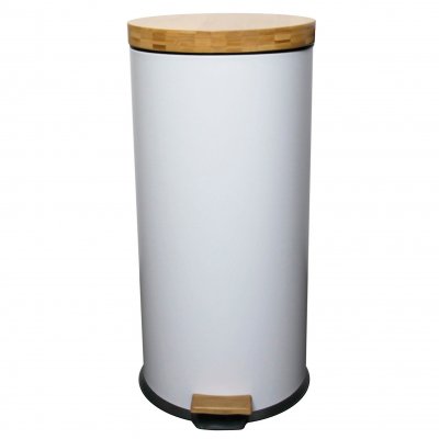 KITCHEN MOVE Poubelle de cuisine a p&eacute;dale Forest - 30L - Blanc mat - 
