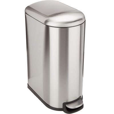KITCHEN MOVE Poubelle de cuisine &agrave; p&eacute;dale FULLER Argent Acier inoxydable 40 L