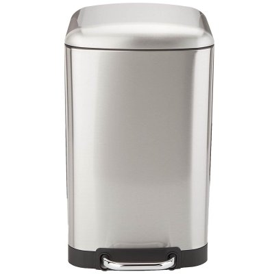KITCHEN MOVE Poubelle de cuisine &agrave; p&eacute;dale GREENWICH Argent Acier inoxydable 30 L