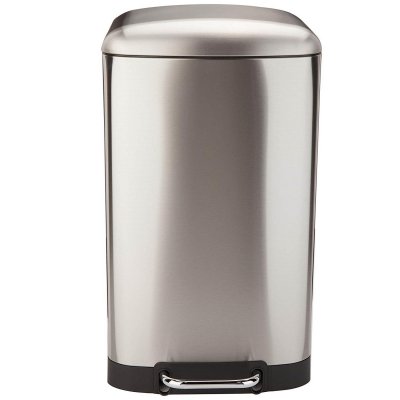 KITCHEN MOVE Poubelle de cuisine &agrave; p&eacute;dale GREENWICH Argent Acier inoxydable 40 L 