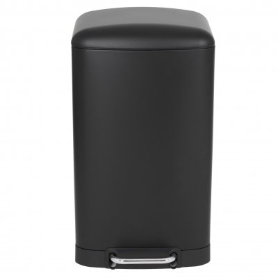 KITCHEN MOVE Poubelle de cuisine &agrave; p&eacute;dale greenwich noir acier inoxydable 40 l