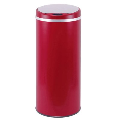 KITCHEN MOVE Poubelle de cuisine automatique SOHO Rouge Acier inoxydable 42 L