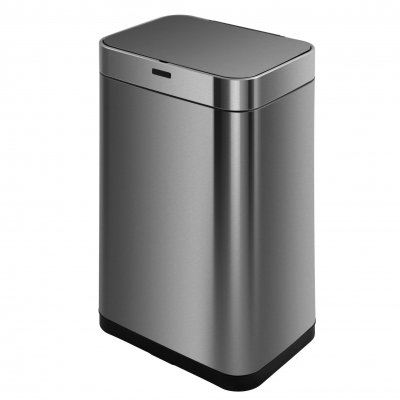 KITCHEN MOVE Poubelle de cuisine automatique UPPER Gris Acier inoxydable 60 L