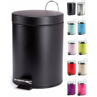 MSV Poubelle  - A p&eacute;dale avec seau amovible - 3 L - Noir