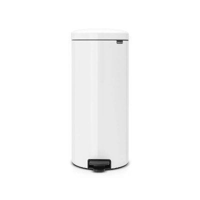 BRABANTIA Poubelle Newicon 30 L Blanc, Liner en m&eacute;tal, 