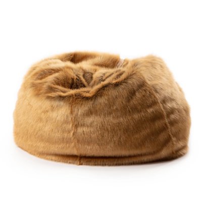 LINNEA Pouf en peluche li&egrave;vre brun lewis avec remplissage