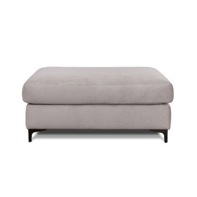  Pouf Fiesole Velours Gris clair - Gris clair