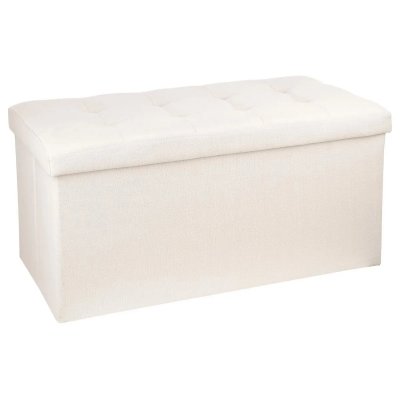 ATMOSPHERA Pouf Pliant Double Lysandre Beige -  cr&eacute;ateur d'int&eacute;rieur