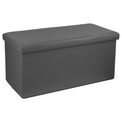 ATMOSPHERA Pouf pliant double pvc gris  cr&eacute;ateur d'int&eacute;rieur - Gris