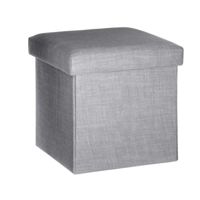 PARIS PRIX Pouf pliant gris clair Atmosphera cr&eacute;ateur d'int&eacute;rieur - Gris clair