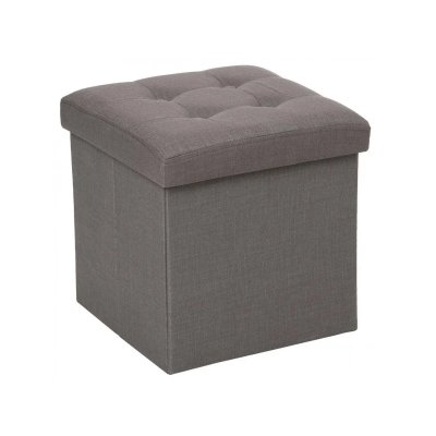 ATMOSPHERA Pouf Pliant Lysandre Gris -  cr&eacute;ateur d'int&eacute;rieur